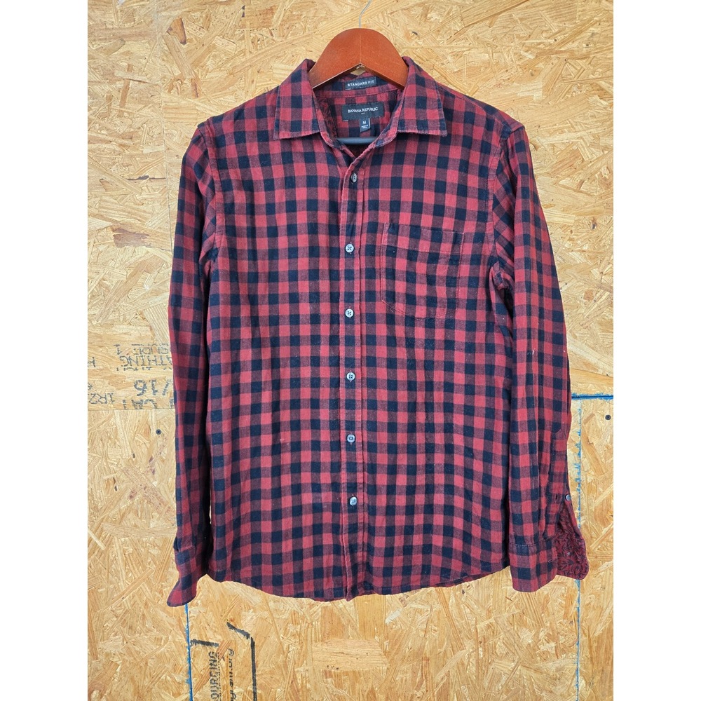 Banana Republic Mens Standard Fit Buffalo Plaid Flannel Shirt Medium